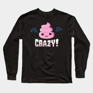 Batshit Crazy T Shirt Vampire Bat Poo Emoji Halloween Long Sleeve T-Shirt